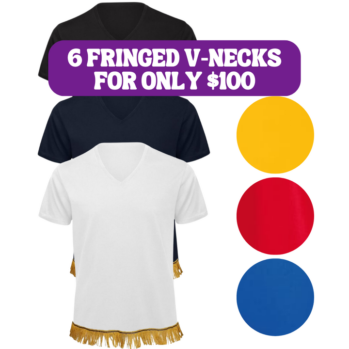 Men's Fringed V-Neck  T-Shirt Bundle
