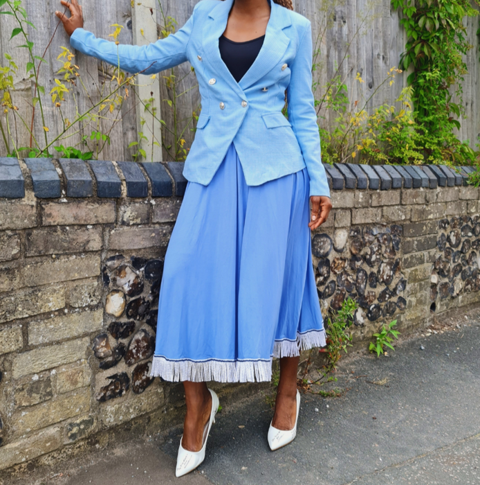 Plain Circle Midi Skirt with Pockets Hebrew Israelite Womens Clothing Sew Royal US