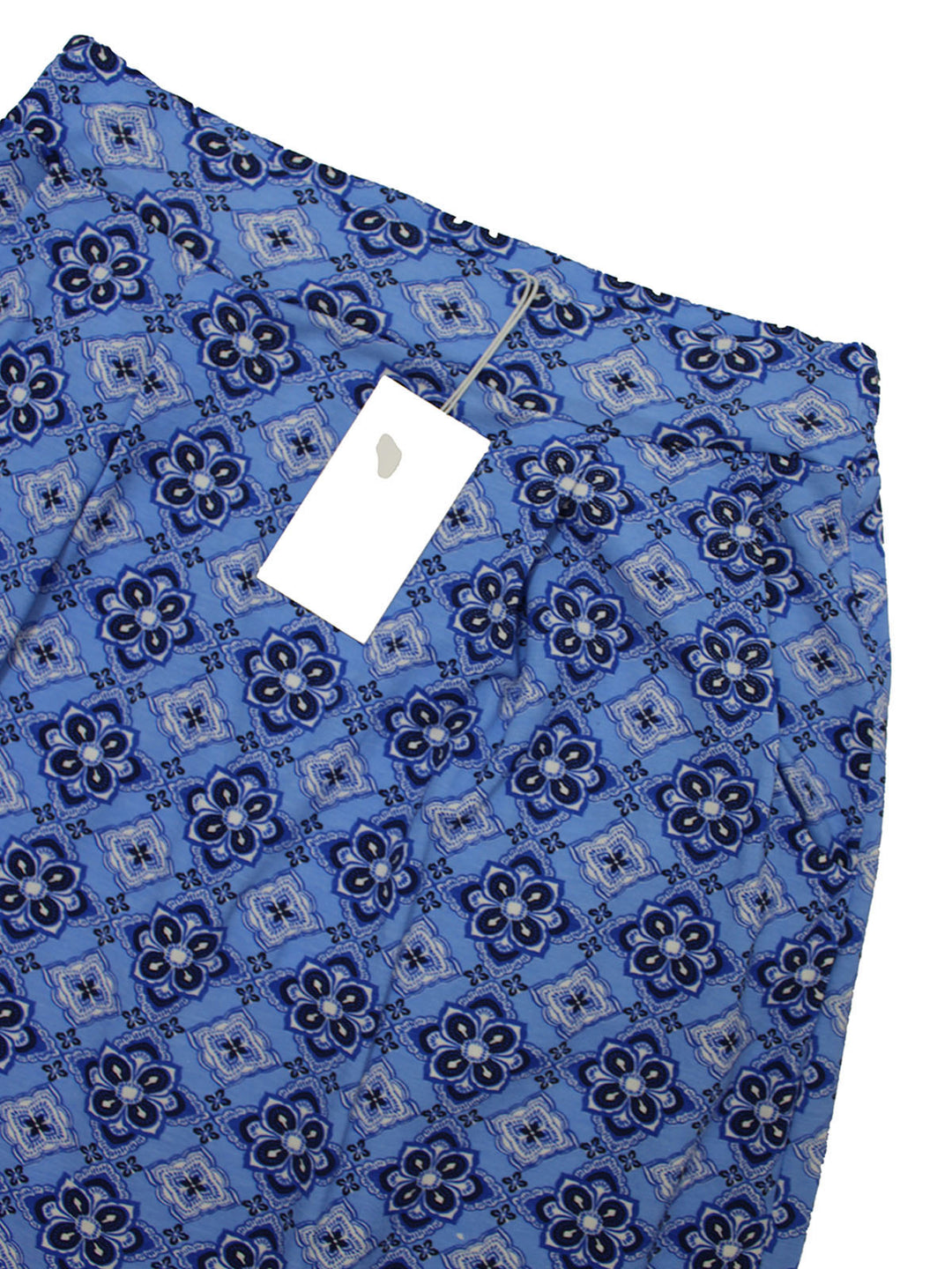 Blue Print Jersey Midi Skirt