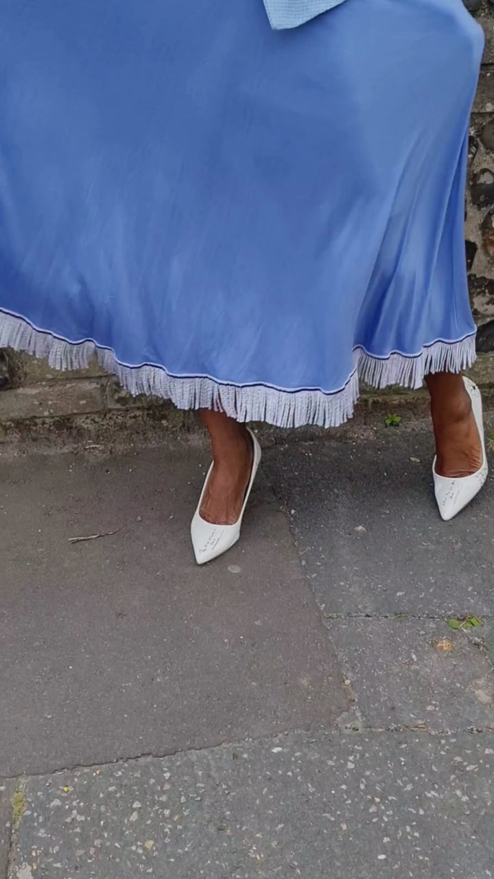 Plain Circle Midi Skirt with Pockets