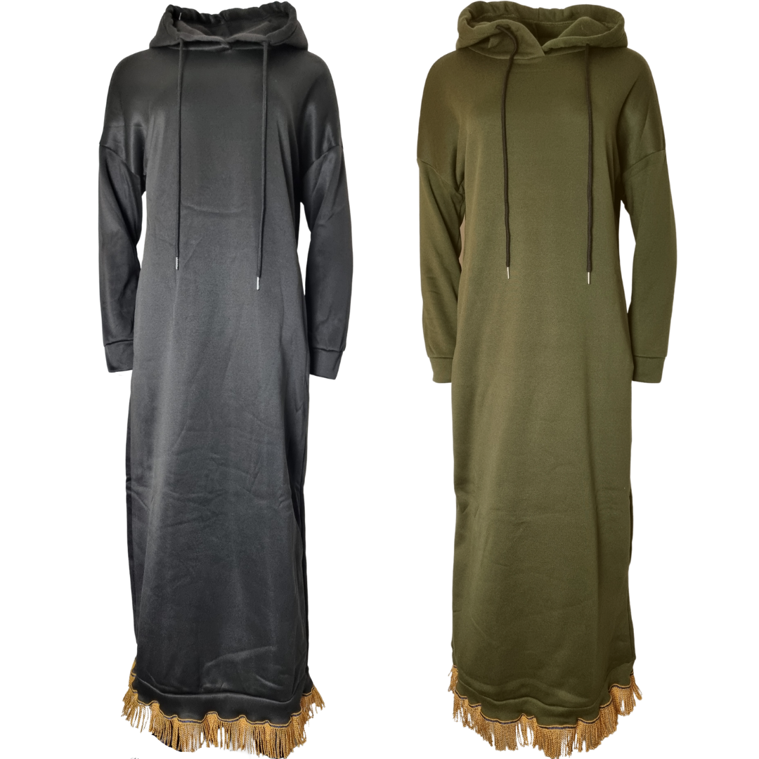 Hooded Sweatshirt Dress with Pockets