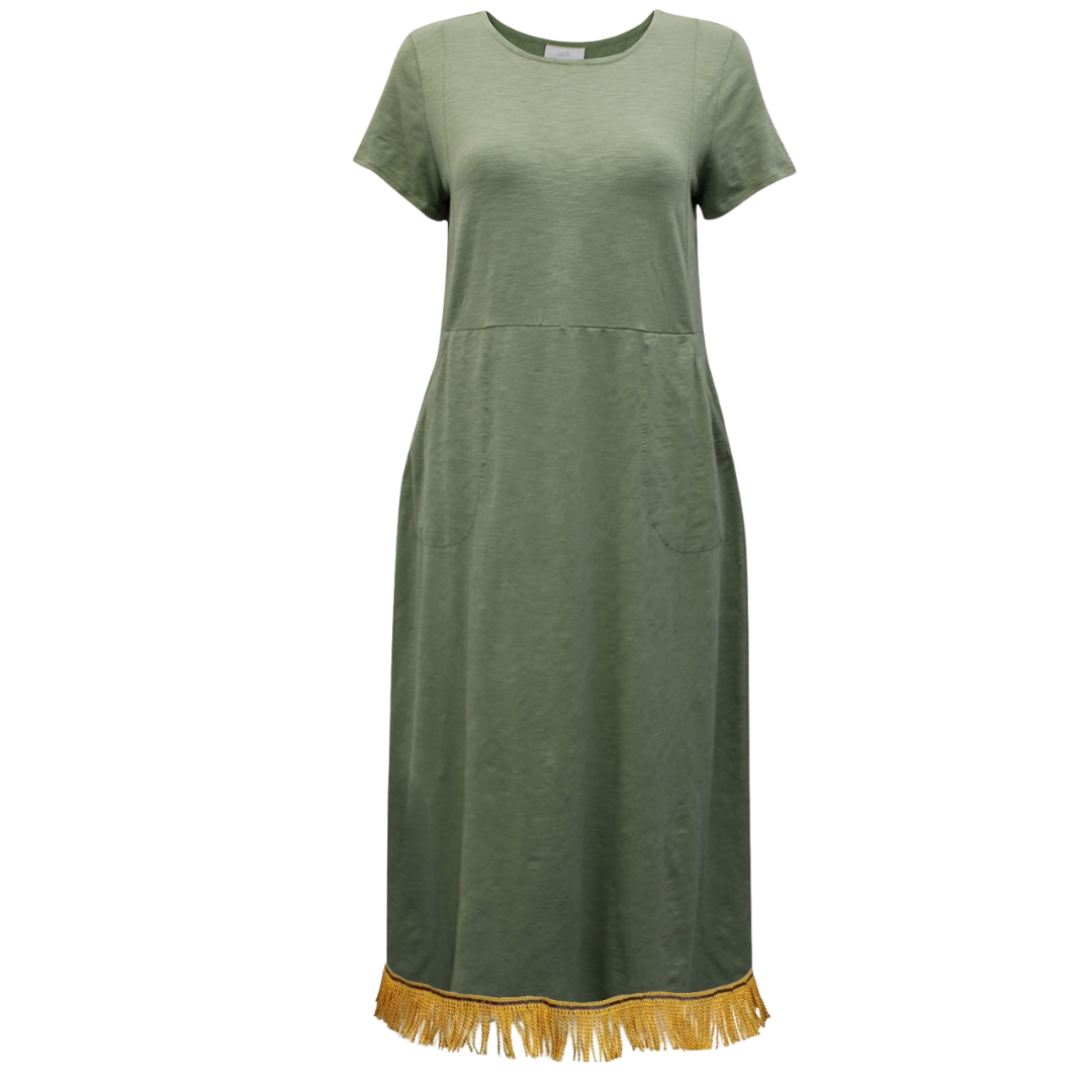 100% Cotton Sage Maxi Dress with pockets - Free Worldwide Shipping- Sew Royal US